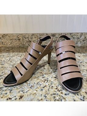 Balenciaga Strappy Open-Toe Heeled Sandals tan sz 40